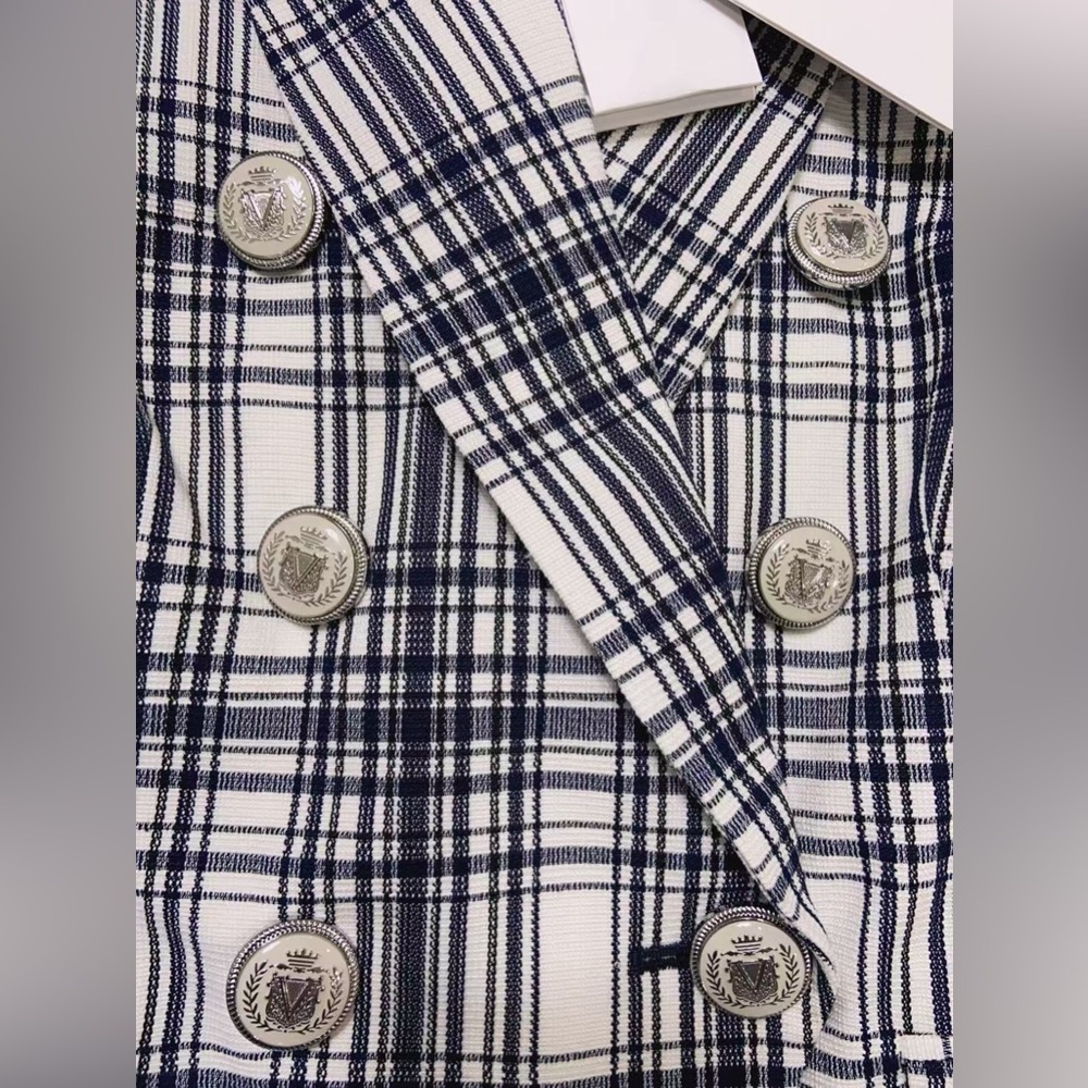 NWT $898 Veronica Beard Miller Plaid Wool Blend Dickey Jacket - Picture 4 of 6